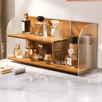 High Costeffective Customized 2 Tier Wood Acrylic Display Stand Cosmetics Displays Acrylic Product Desktop Display Stand