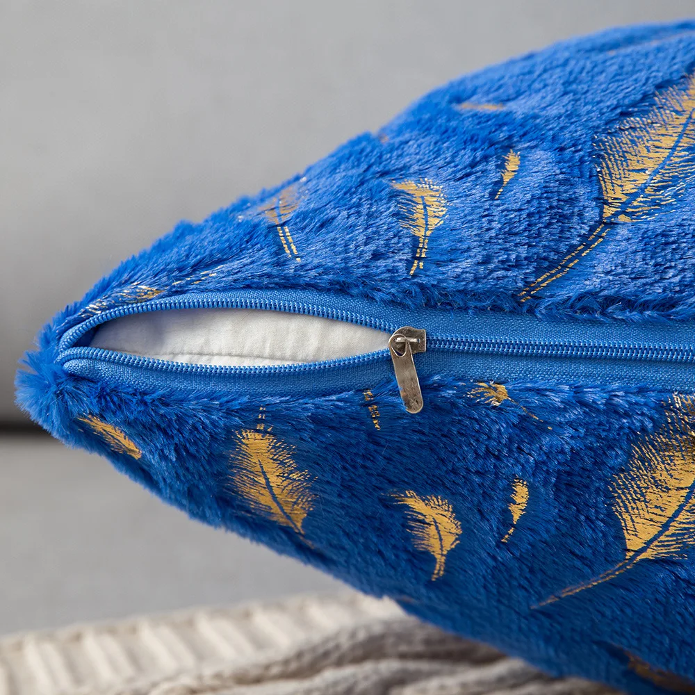 Luxury Pillow Cover Gold Print Pillow Covers Decorative Pillow Faux Fur