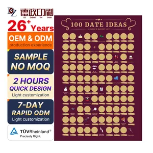 Customized Printed Scratch Off Posters Anti-scratch Couples Bucket List 100 Dates Scratch Off Posters