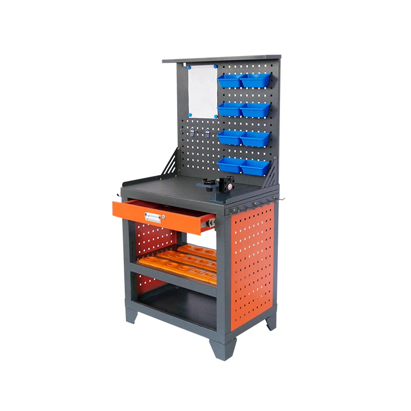 Heavy-Duty CNC Machining Center Workbench with Tool Cabinet, BT40