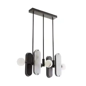 Italian Luxury Marble Pendant Light Modern Designer Chandelier for Long Dining Table Bar and Study Lighting