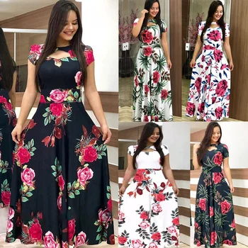 Venda quente primavera casual plus size vestidos de verão para as mulheres  verão praia impressão vestido manga comprida camisa bolso vestido ropa mujer  - AliExpress