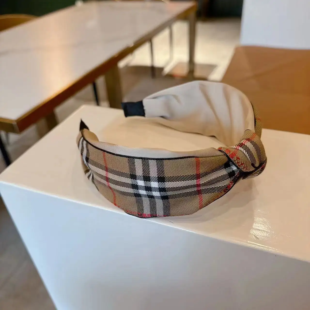 Luxury Designer Headband Famous Brand Striped Plaid Fabric  display picture 2
