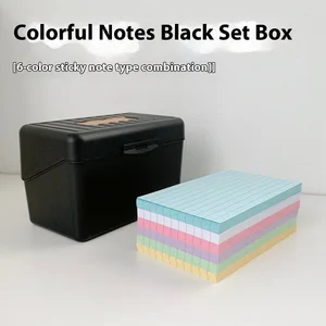 Cute Paper Memo Pad Detachable Office Notepad With Color Index Writing Paper Free Adhesive Colorful Horizontal Line Grid
