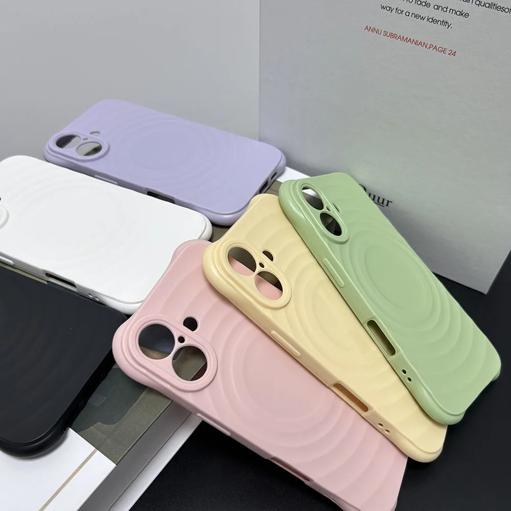 Tpu Phone Case For Iphone 16 Pro Max Plus Simple Cases Candy Color Cover Water Ripple Circle Mobile Sjk513 Laudtec supplier