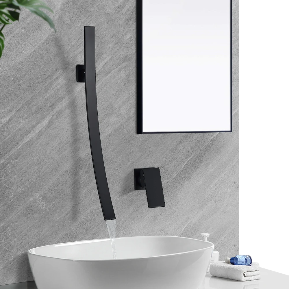 Modern Bathroom Taps Waterfall Basin Sink Faucet Hot&Cold Chrome Mixer Spout