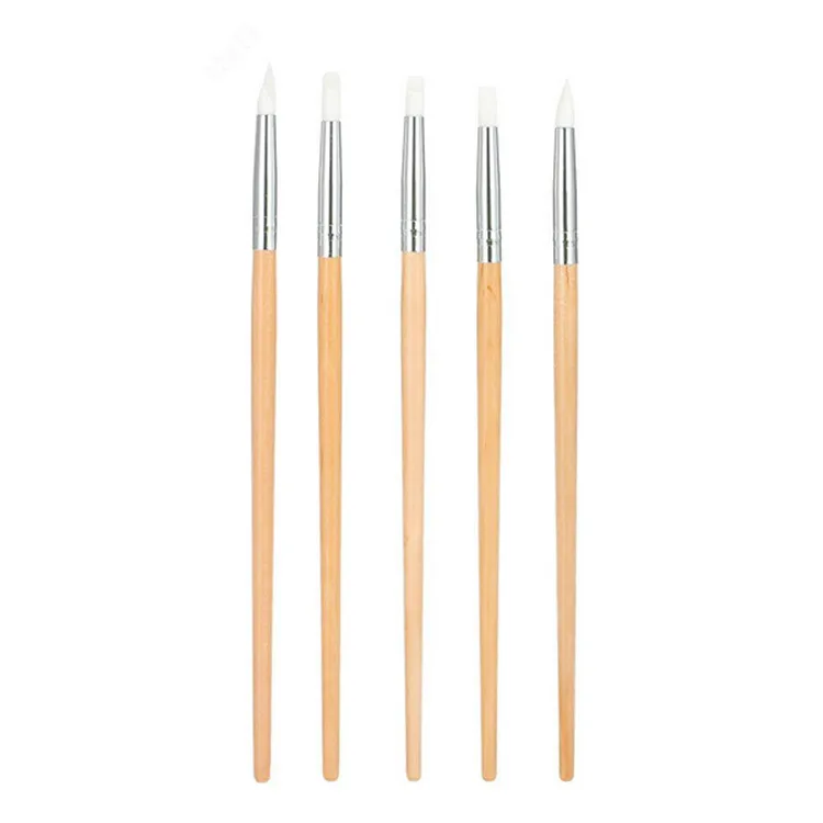 Jieniya 5 Pcs Silicone Nail Art Acrylic Pen Brushes Set - Buy Silicone Pen, Nail Pen,Nail Brush Product on 