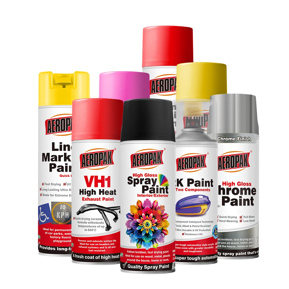 AEROPAK 400ML Heat Resistant Glow Dark Peelable Gold Chrome Mirror Furniture Car Paint Aerosol Spray Mainly Acrylic