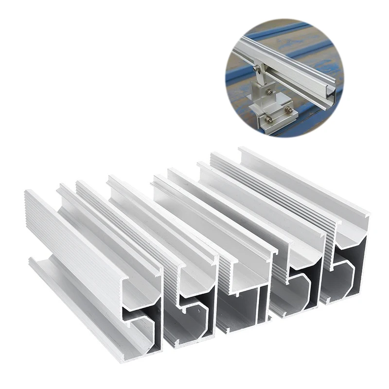 Easy Installation Rails Ground Mounting Kit Aluminum Mounting Rails for Solar Panels Solar Panel Mounting Rails on Metal Roof