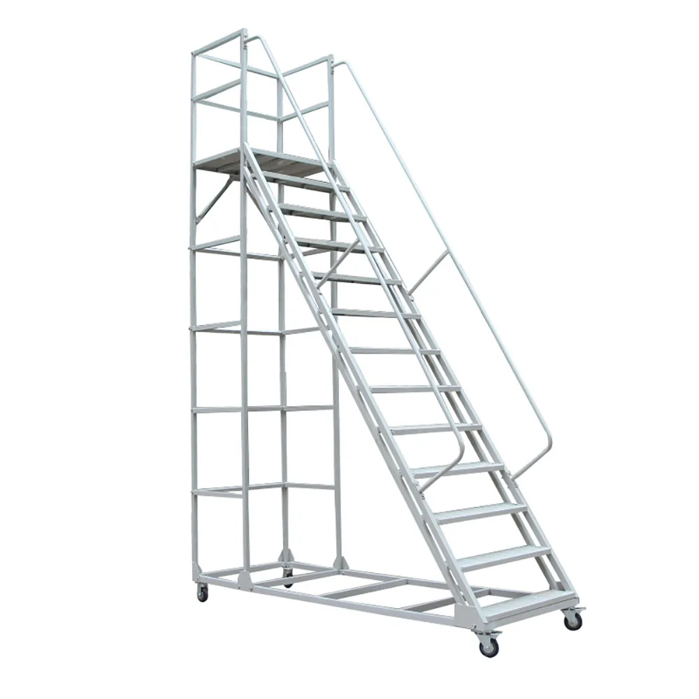 Warehouse Order Picking Carbon Steel Steps Mobile 3m Platform Ladder