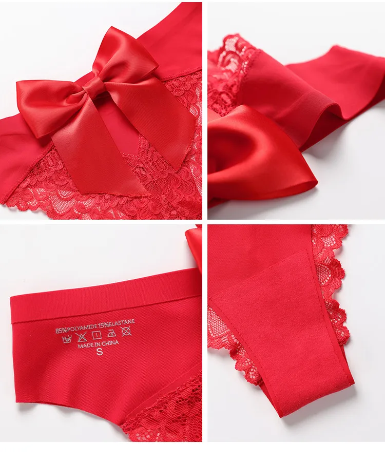 Sharicca Latest Design Soft Lace Seamless Bikini Panties 3 Colors Instock Sexy Womens Panties 