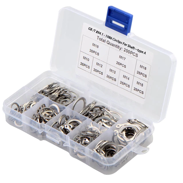 200pcs 304 Stainless Steel External Retaining Rings Circlips for shaft-type A 