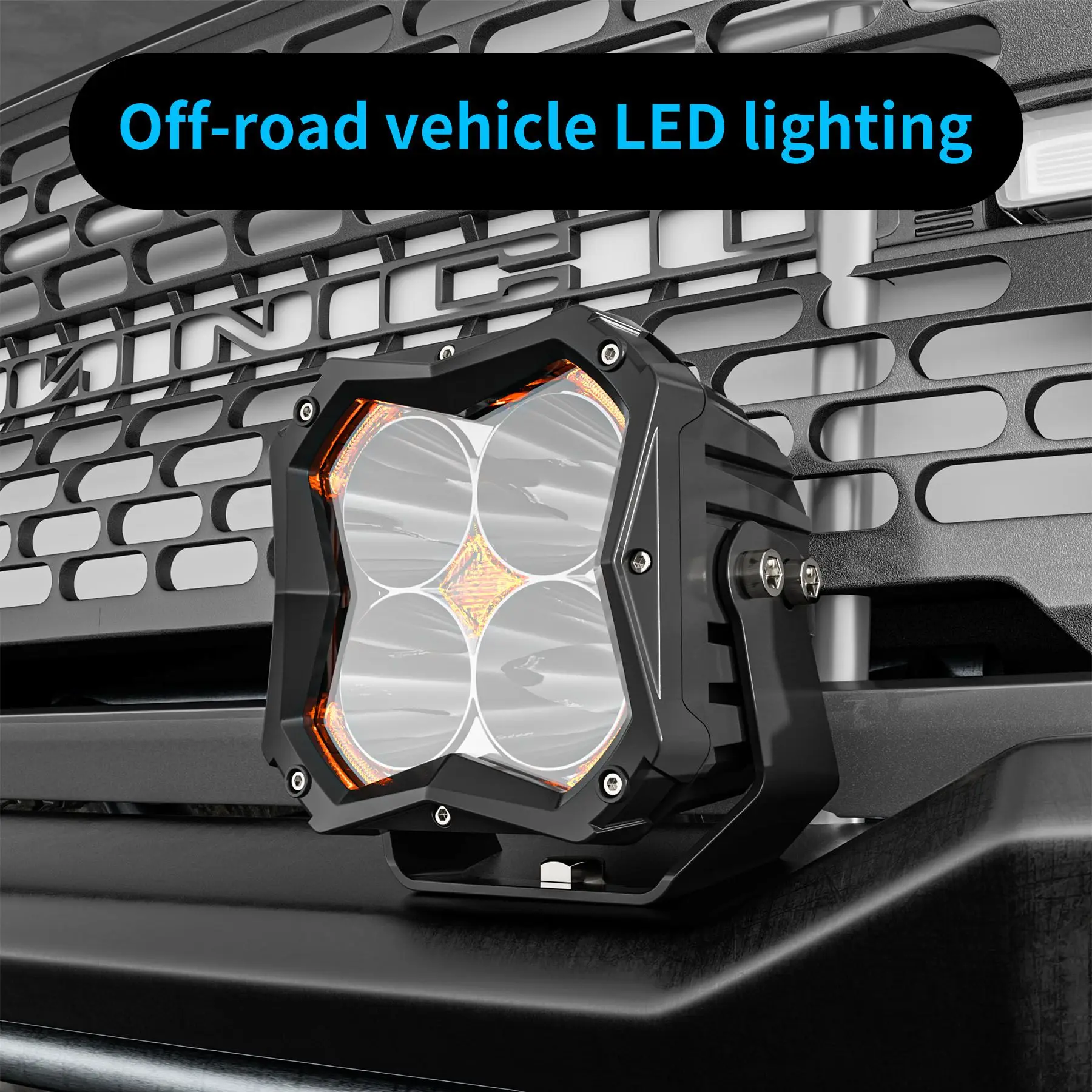 DXZ High Brightness 5 Inch Square Cube Off Road Lights With Amber ...