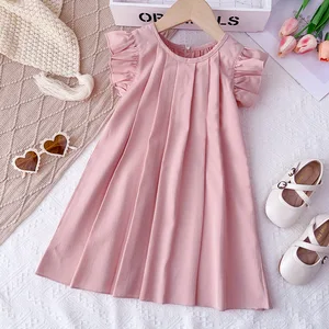Summer Fashion Girls Boys Cute O-Neck Chiffon Princess Dresses Flying Sleeves Breathable Toddler Party Clothes Kids' Outfit Lace