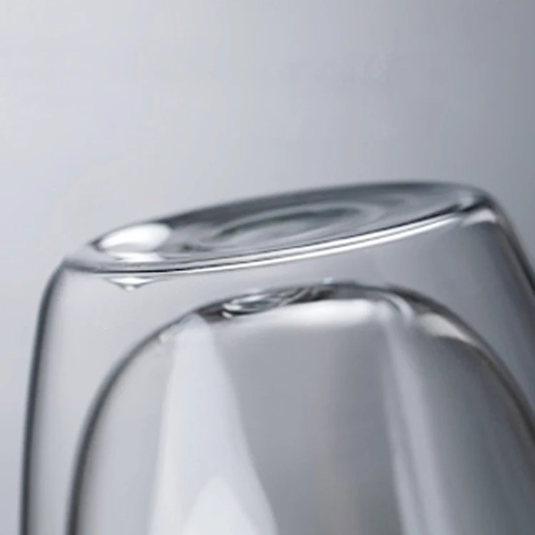 Handmade High Borosilicate Clear Double Wall Glass Coffee Tea Cup With Handle And Lid Buy