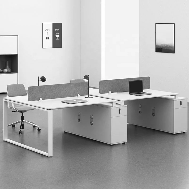 Modern Minimalist Open Work Space Workstation White 2 4 6 Person Office Work Station for Staff