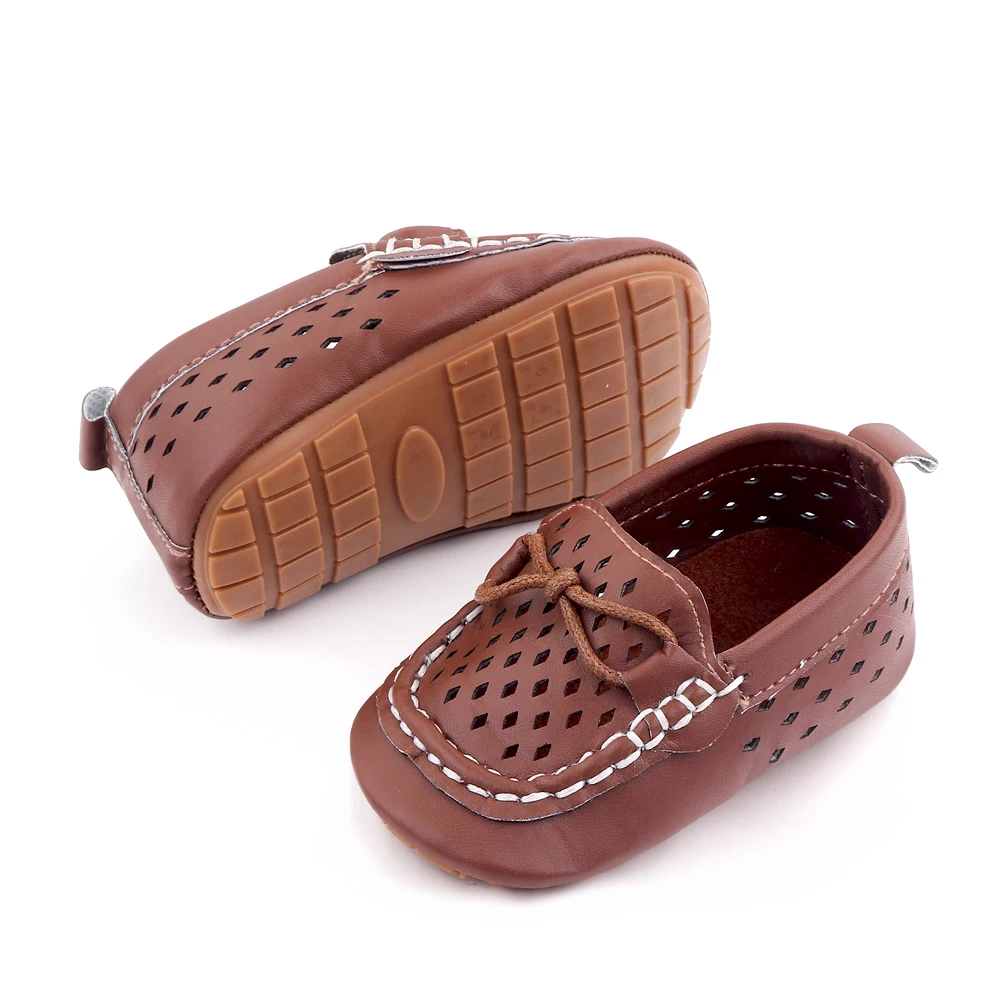 Baby Boys Girls Shoes PU Leather Hollow Breathable Infant Sneakers Soft Sole Moccasins Oxford Loafers Slippers factory