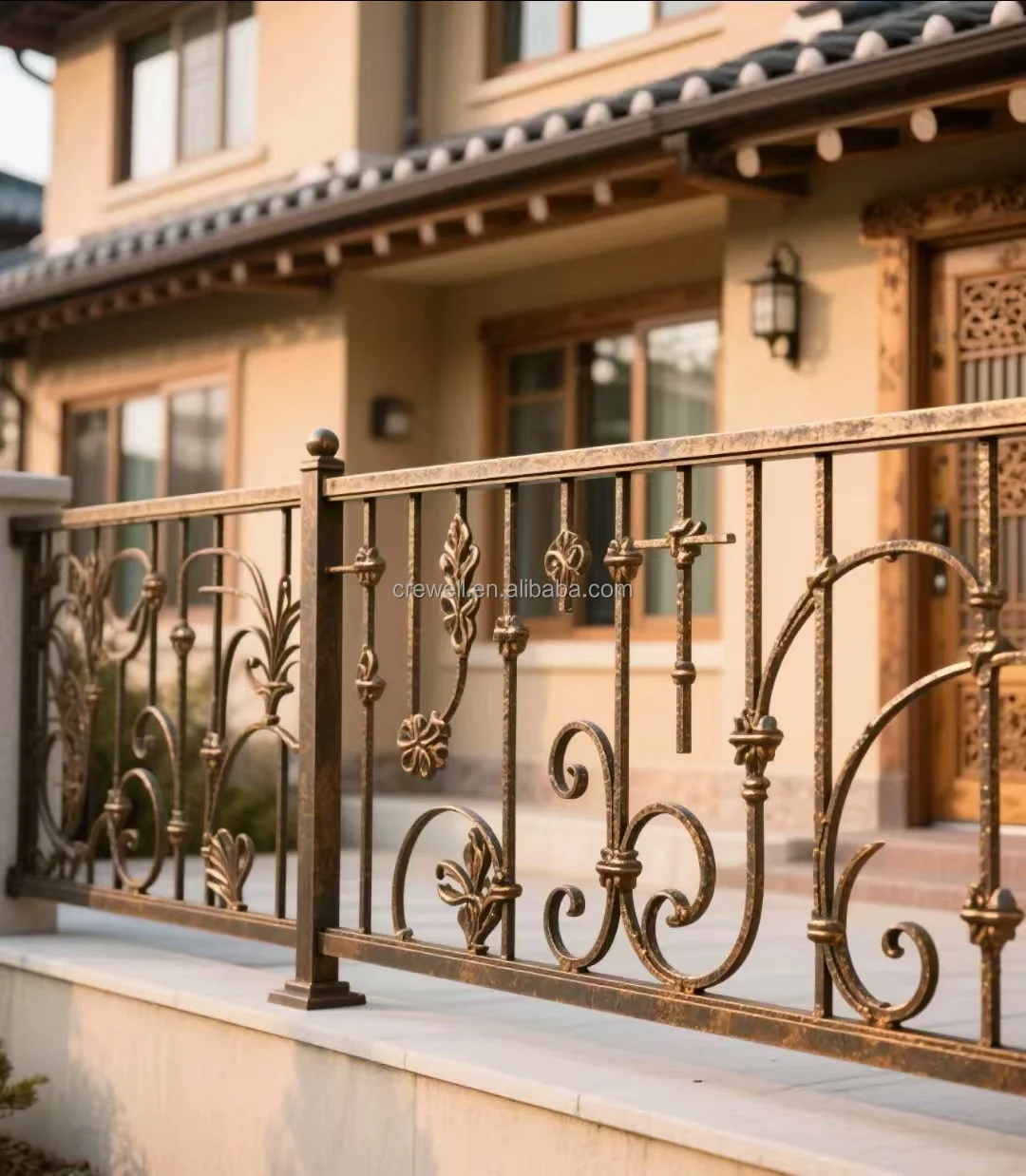 Modern Cast Iron Wrought Iron Outdoor Railing Customized ODM