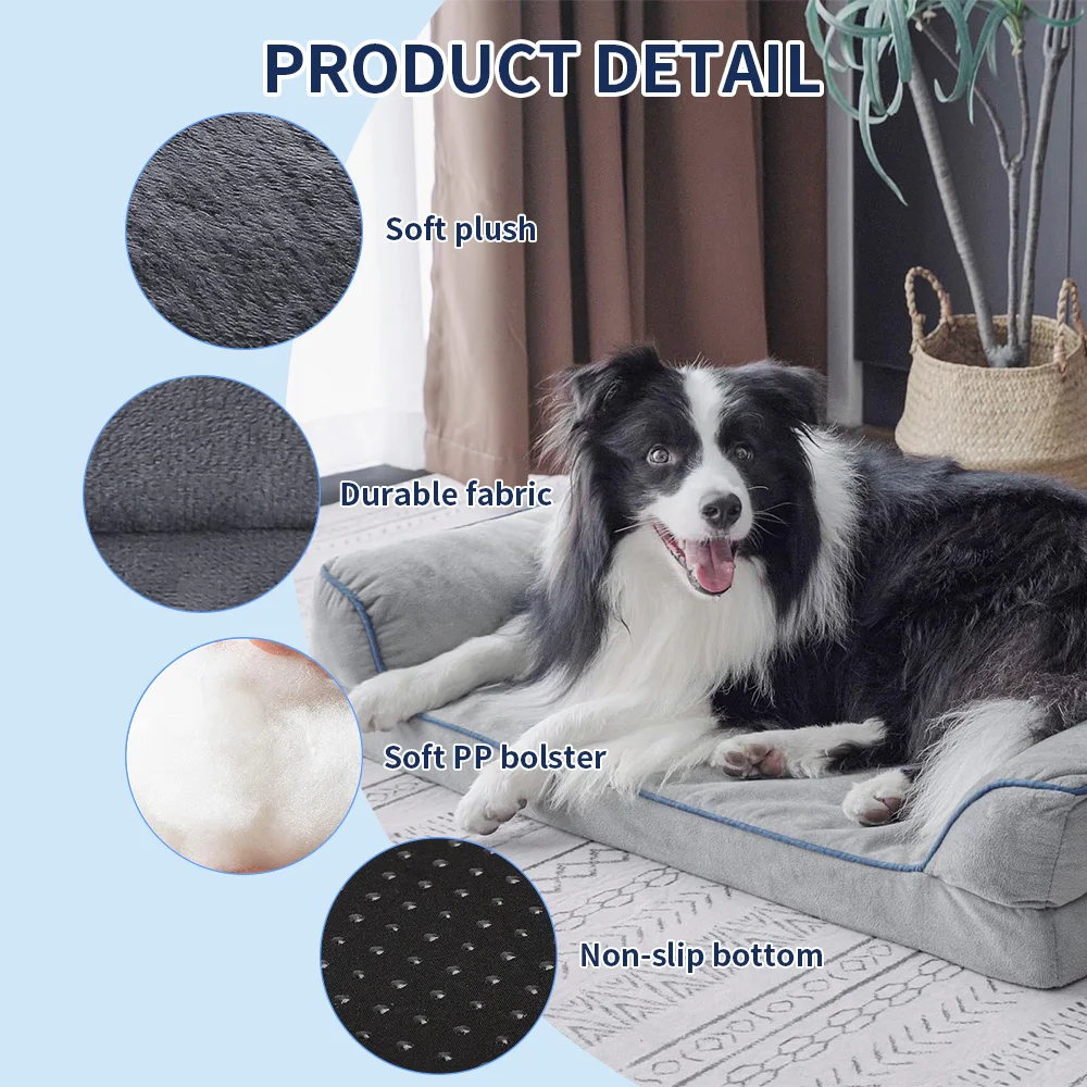 Custom washable giant fluffy soft orthopedic xl xxl big heavy duty extra large memory foam pet dog sofa bed for large dogs manufacture