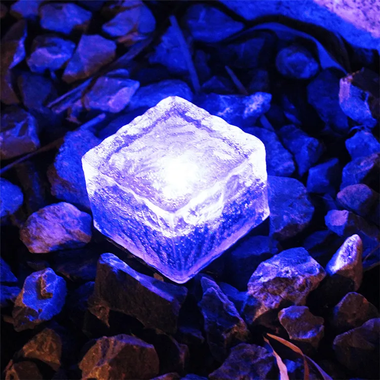 High Quality LED Solar Ground Tile Lamp Garden Lighting Ice Cube Path Floor Stair Buried Light