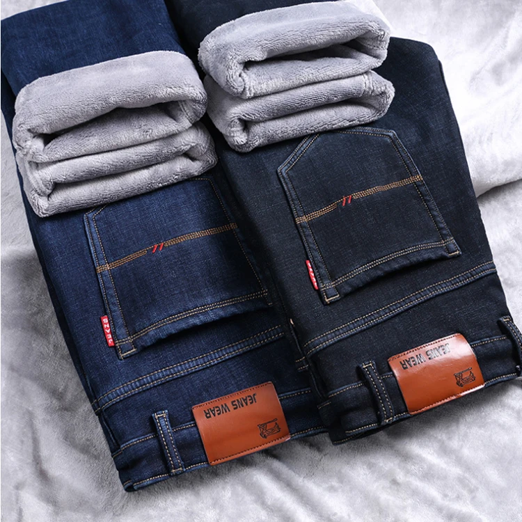 ICPANS Men's Warm Wool Work Pants – Casual Straight Fit, Zip Fly, Winter Snow Trousers (Sizes 30-44)