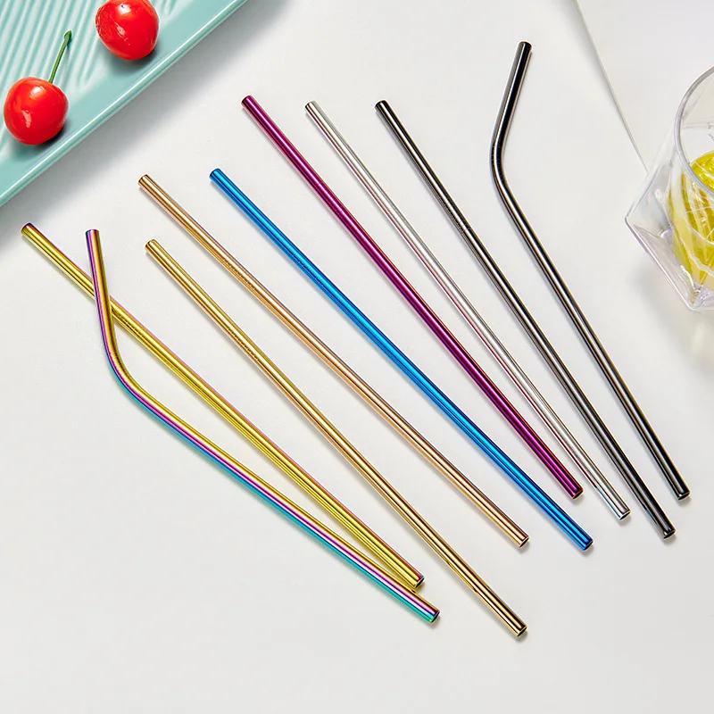 Eco Friendly Straight Bent Reusable 18/8 Stainless Steel Straw Set Drinking Metal Straw Buy