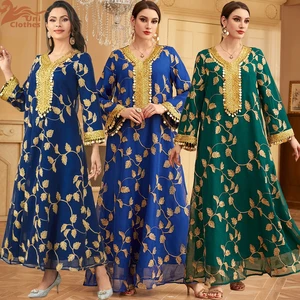 Abaya Dubai Turkey  Embroidery  Simple Modest Kaftan Islamic Clothing Abaya Dubai Women Muslim Dresses