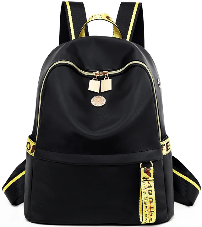 2020 Chinese manufacturer custom printed black casual lady backpack