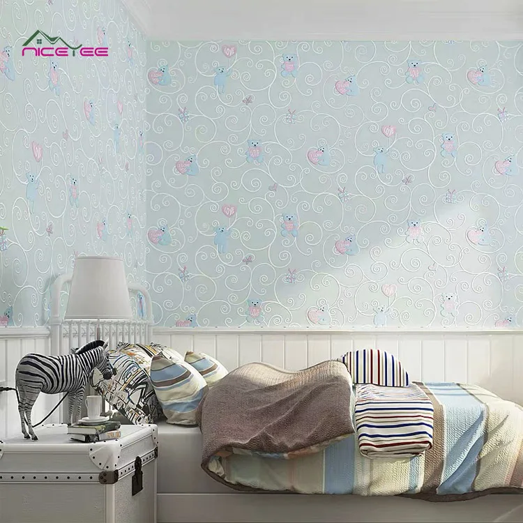 Children's wallpaper for girl's room with bears in pink 1350554 Withou –