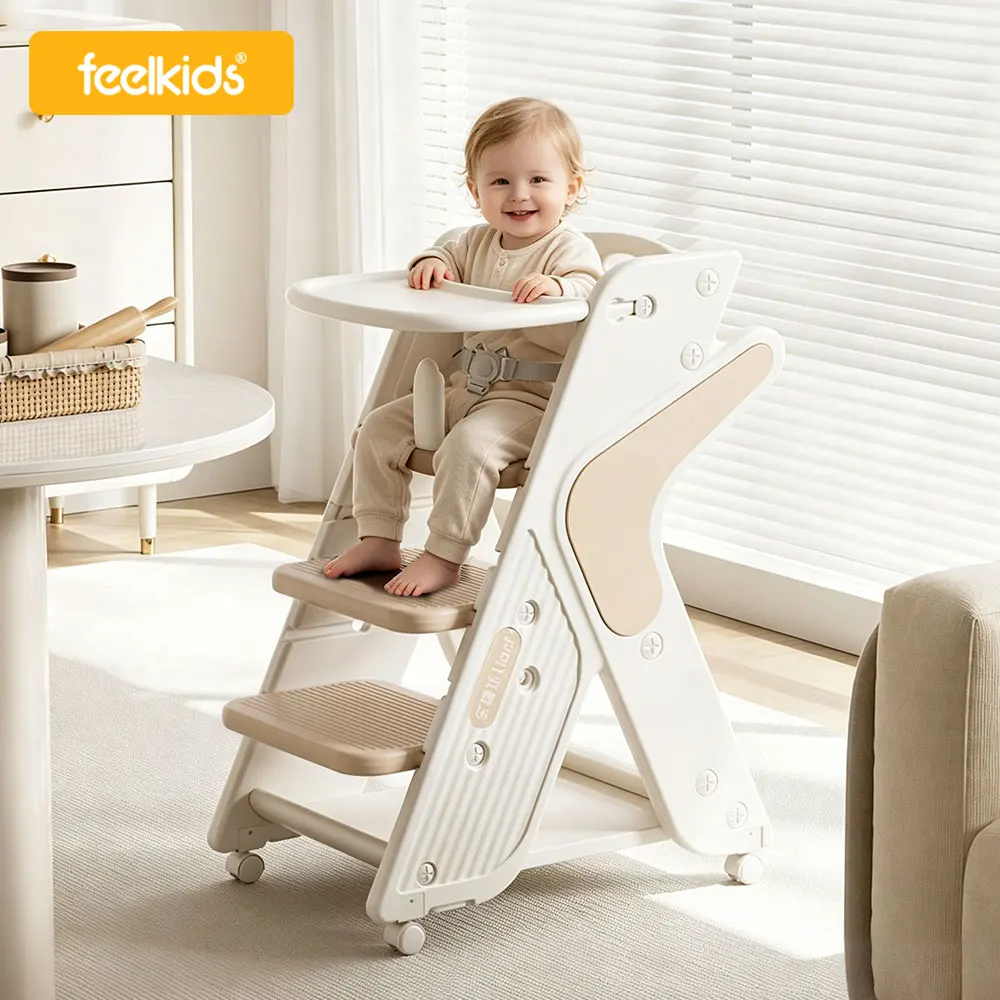 Wholesale Factory Price Height Adjustable Baby High Chair Multifunctional Toddler Feeding Dining Chair with Wheels for B2B