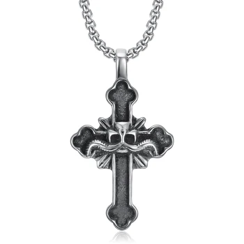 Fashionable New Design Necklace 2021 Skull Cross With Angel Wing Pendants Necklaces