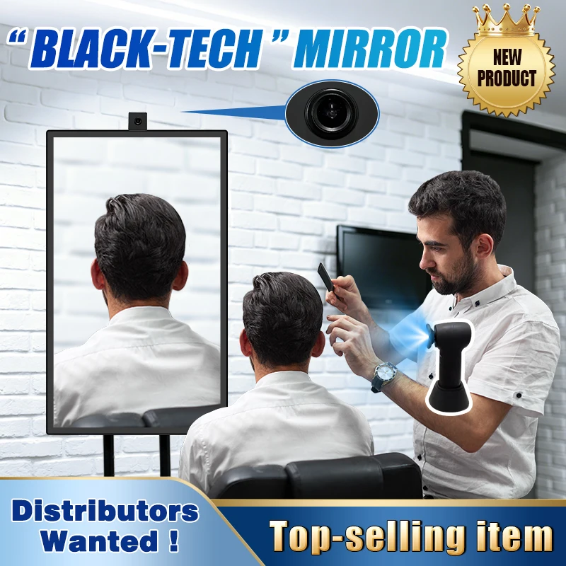 New Design Luxury Full Length Salon Mirror Barber Shop Wall Mounted Mirror Smart Ai Magic Mirror for Beauty Spa Hair Salon