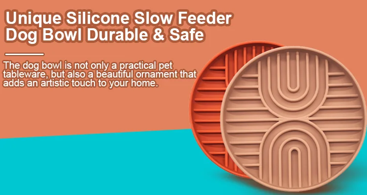Pet Silicone Slow Bowl - Anti Gulp Choke Feeder for Dogs - Capan Slow Feeding Design Prevent Gobbling
