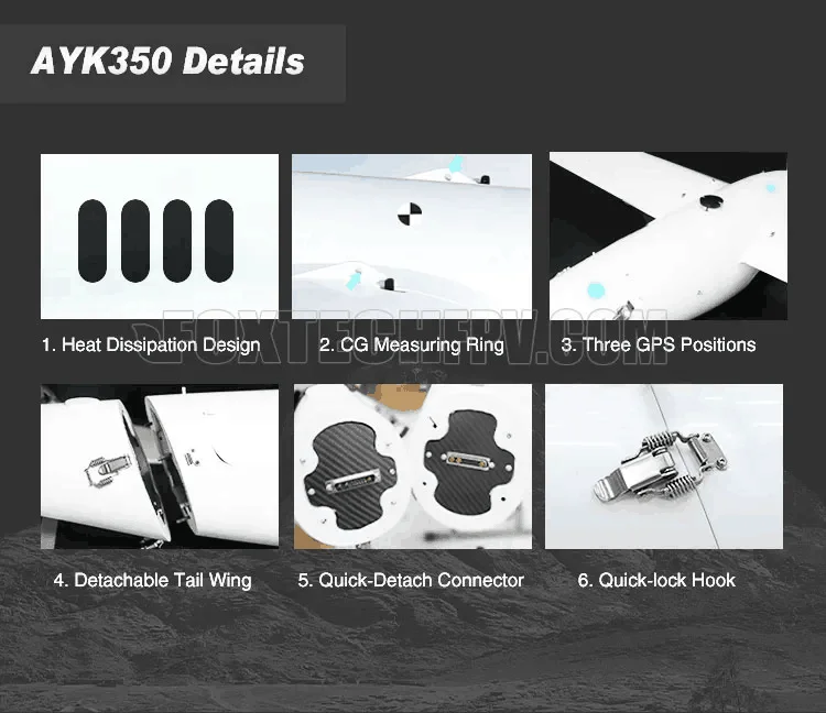 Foxtech Ayk350 Long Range 510kg Heavy Payload Fixed Wing Load Cargo