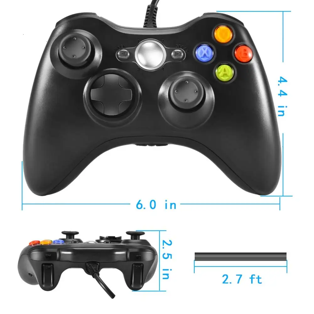 
 Геймпад для Microsoft Xbox 360, проводной джойстик Joy Pad, USB геймпад, контроллер для консоли Xbox 360 и ПК  