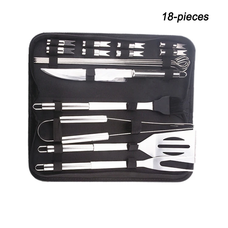 BBQ Grill Tools Set with 18 Barbecue Accessories - Stainless Steel Utensils  with Bag