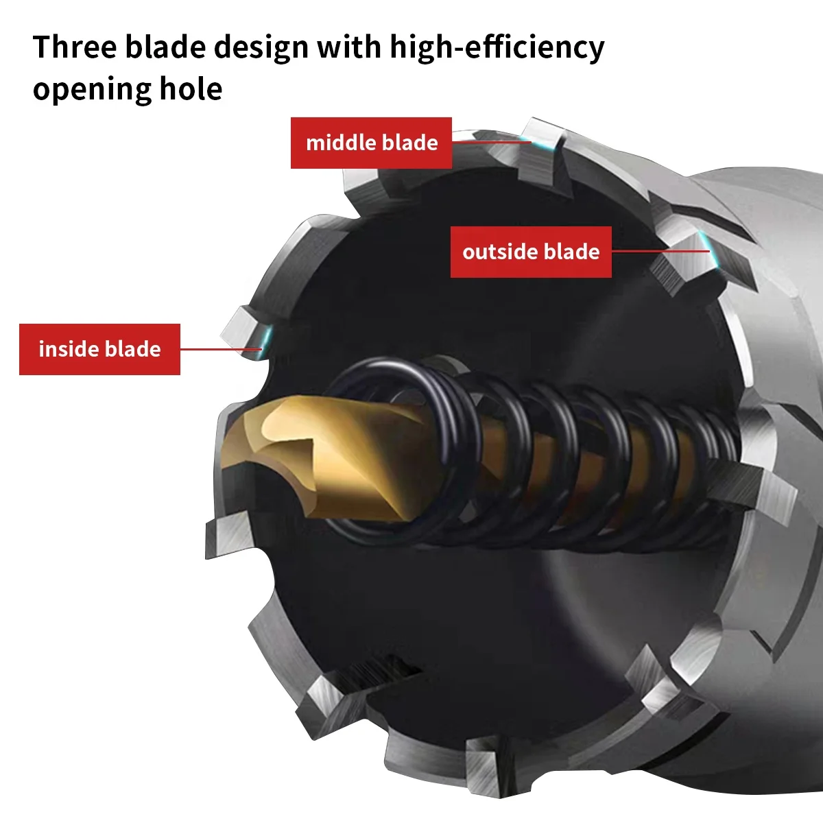 Tungsten Carbide Tipped Cutter TCT Hole Saw for 25mm Thickness Steel Plate by Fryic Diamond Hole Saw and Hole Opener