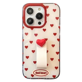INS Simple Dot Love Heart Ring Buckle IMD Shockproof Mobile Phone Accessories Cover Case For iPhone 11 12 13 14 15 Pro Max