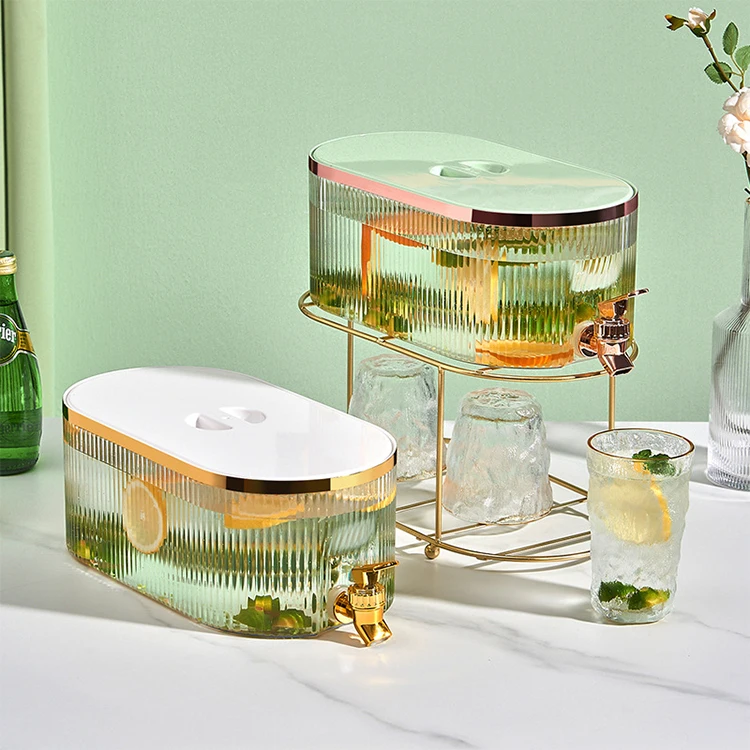 Home Fridge Refrigerator 5.3L Plastic Drinking Water Juice Jug Kettle Beverage Cold Drink Dispenser with Faucet Tap