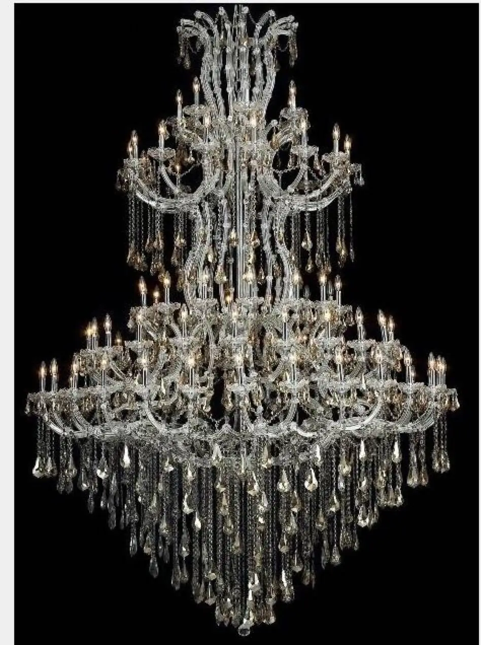 MEEROSEE Lustre Cristal Chandelier Big Maria Theresa Chandelier for High Ceiling MD87081