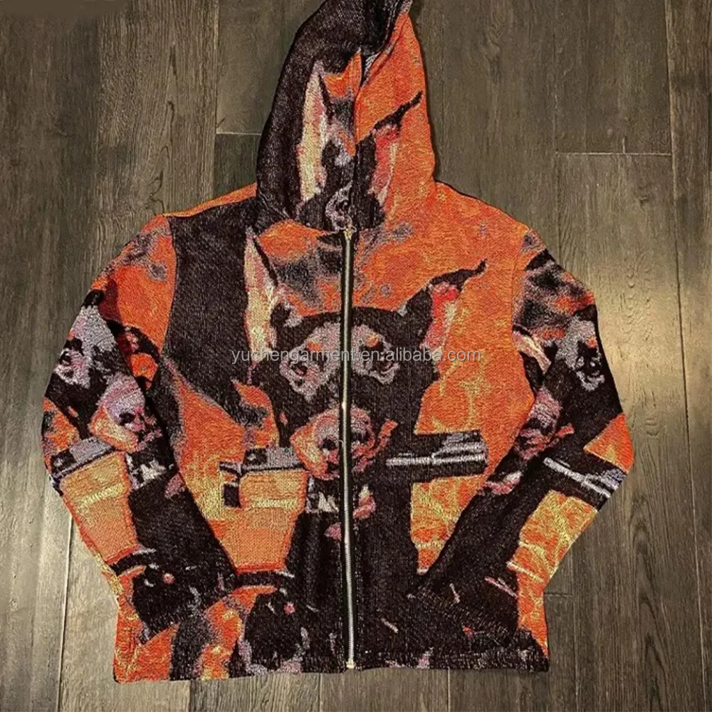 Custom Crew Necks Streetwear Tapestry Jacket Men Sweater Plus Sizes