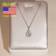 USA Warehouse 6*9mm Pear Cut Women Necklace 2cts Fast Delivery Pass Diamond Tester 925 Moissanite