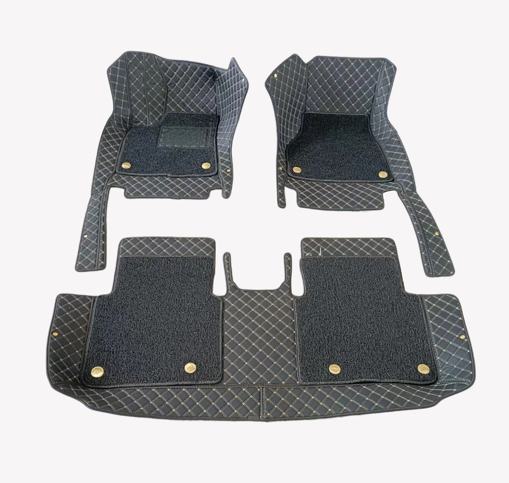 All Weather Custom Anti slip 7D 5D Waterproof Car Carpet Floor Foot Mats 4 Pieces  Luxury EVA Leather PVC Coil Universal Car Mat