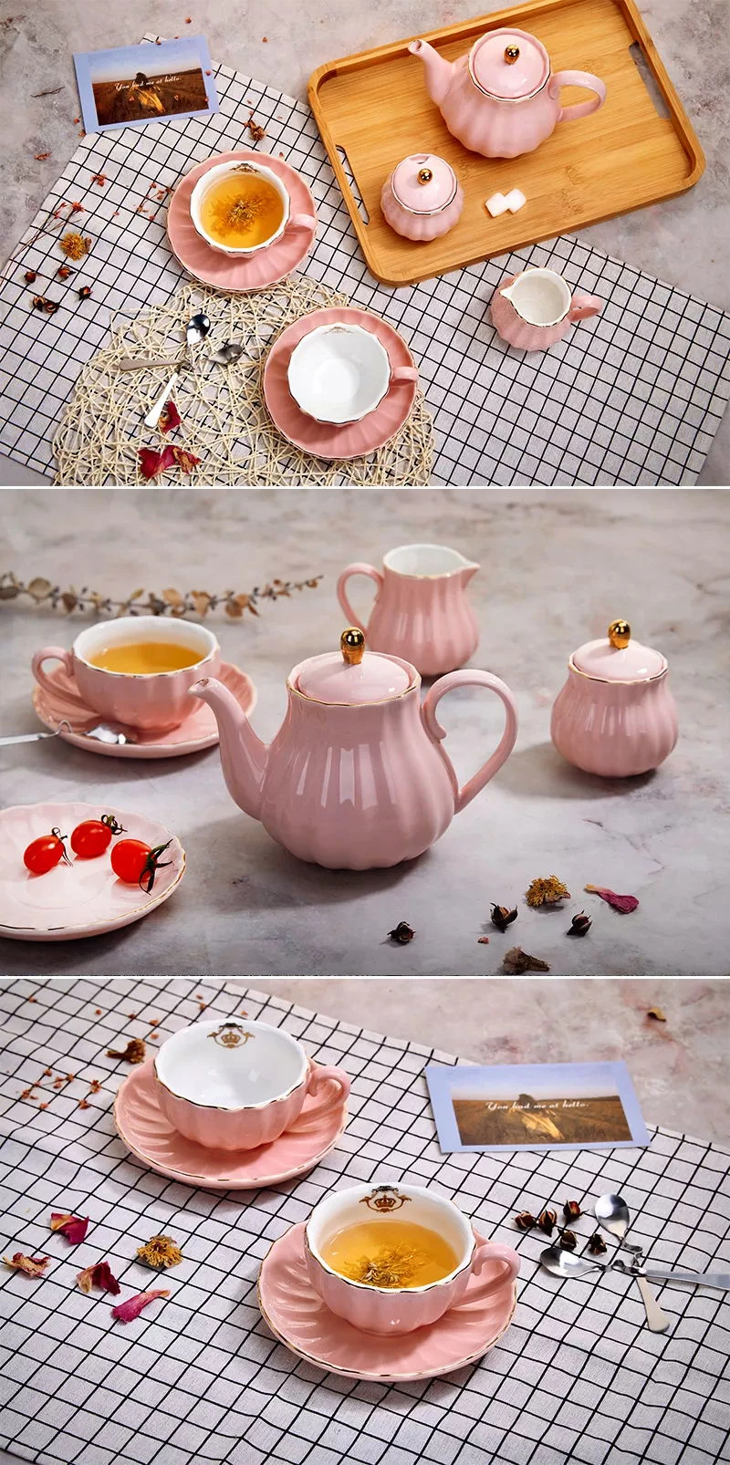Arab Teapot Tea Set Cups Ceramic Magnoble Porcelain Bone China Luxury