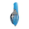 Cuchillo, tenedor y cuchara extraíbles Azul