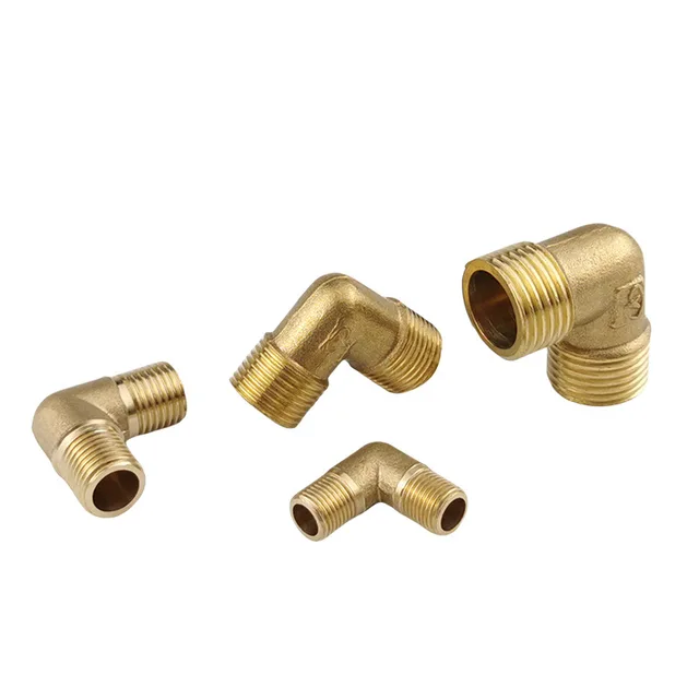 Copper thickened inner outer teeth elbow fixed joint fittings water heating gas brass 90 degree right angle fittings