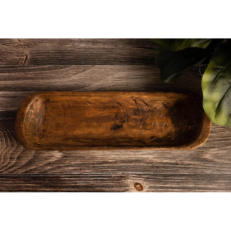 Decorative Wooden Dough Bowl Handmade For Fruits Or Salads Best Dark Wood Color For Sale Rustic
