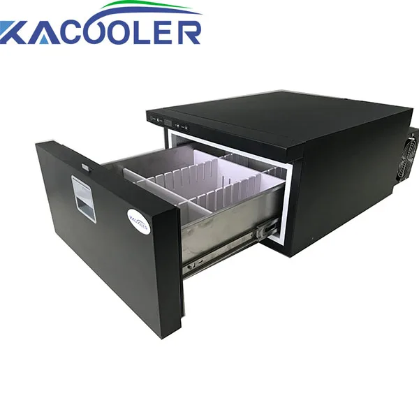 24V Solar Fridge Freezer with Compressor Small Drawer Plastic Construction for Camping for Outdoor Adventures