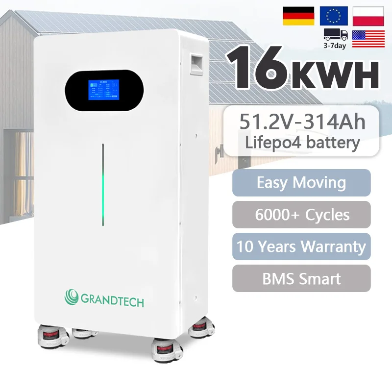 Grandtech Stoc SAM DIY Córas Stórála Fuinnimh Ghrianach Apexium 51.2V 280Ah 300ah 314ah 340Ah 15Kw 16kwh Bac 48V Bataire Liathrú