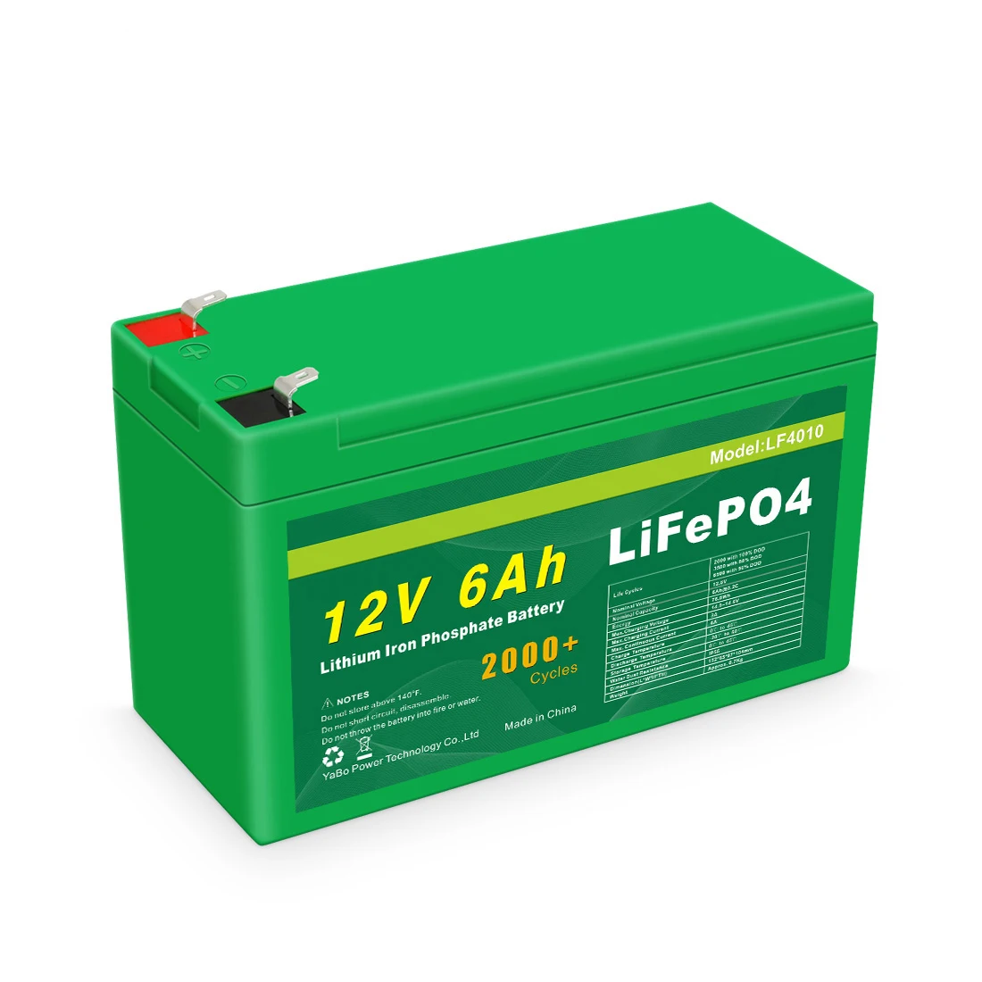Three Day Production Time Lifepo4 Rechargeable Solar Battery Pack 12V 6Ah